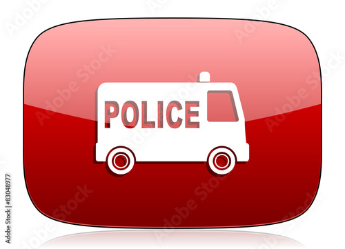police red glossy web icon