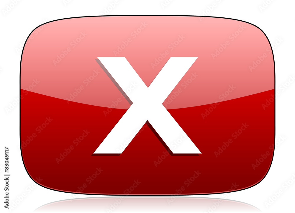Obraz premium cancel red glossy web icon