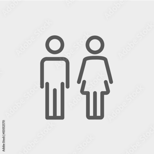Male and female thin line icon