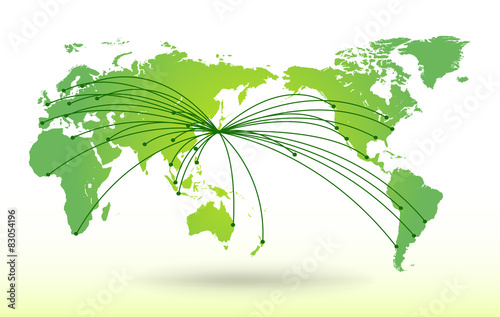 世界地図・グローバル・ネットワークイメージ・World map Vector