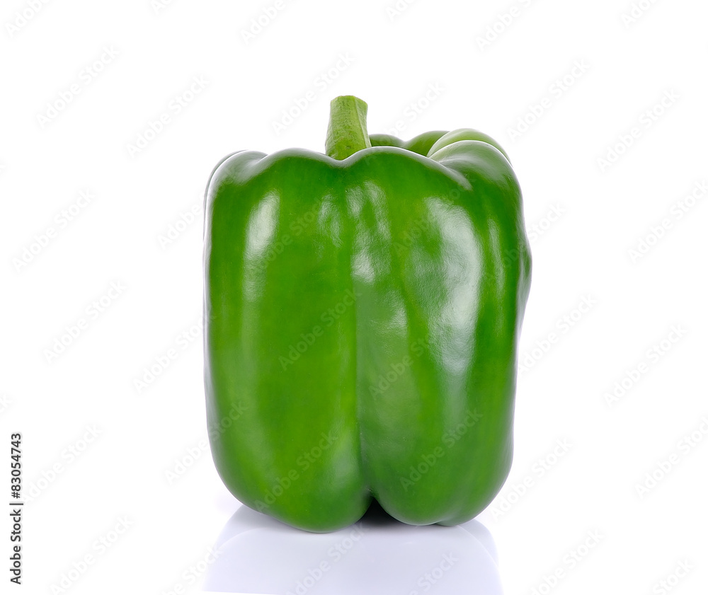 Green paprika isolated on the white background Green paprika isolated on the white background