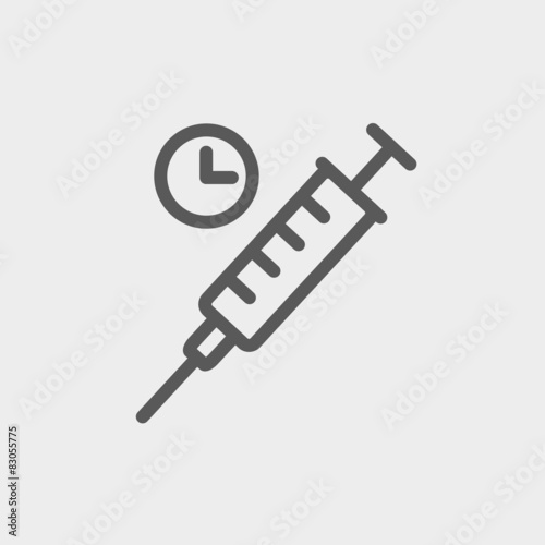 Syringe thin line icon