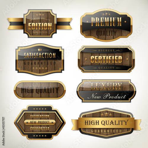 luxury premium quality plates collection with wooden texture