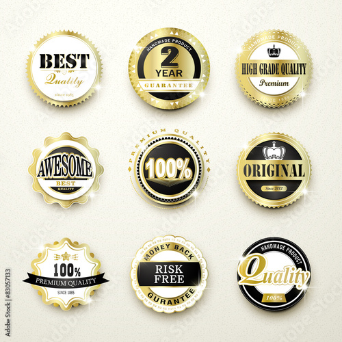 premium quality gorgeous golden labels