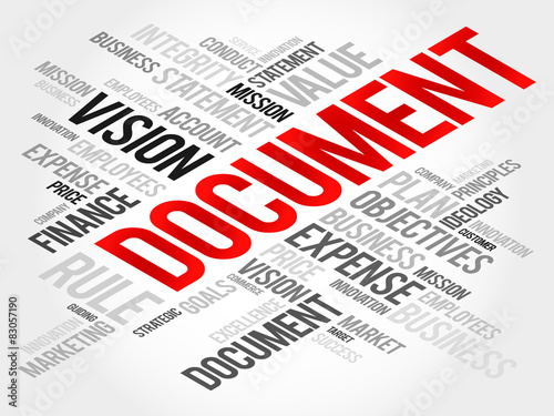 DOCUMENT word cloud, business concept