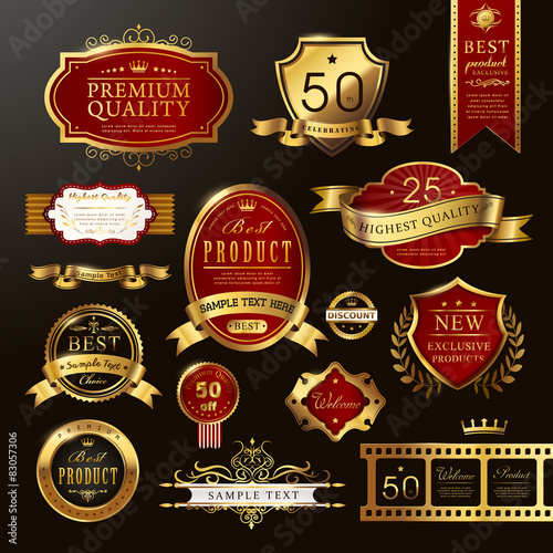 elegant premium quality golden labels collection photo