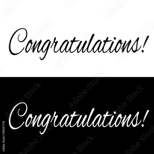 Black and white congratulations banner