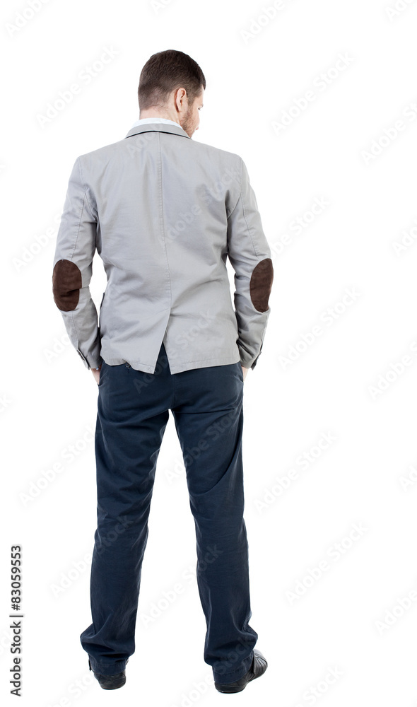 back view of Business man looks. back view of Business man looks.