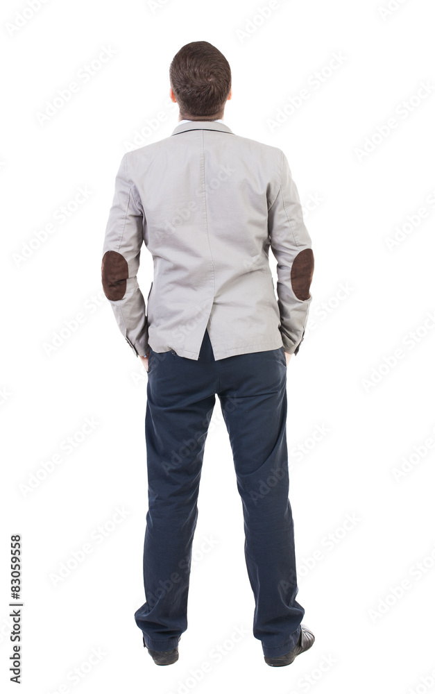 Fototapeta premium back view of Business man looks.