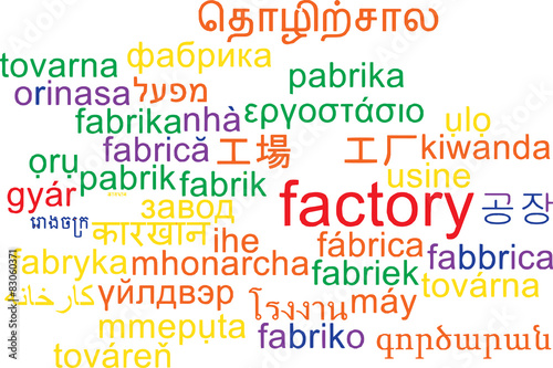 Factory multilanguage wordcloud background concept