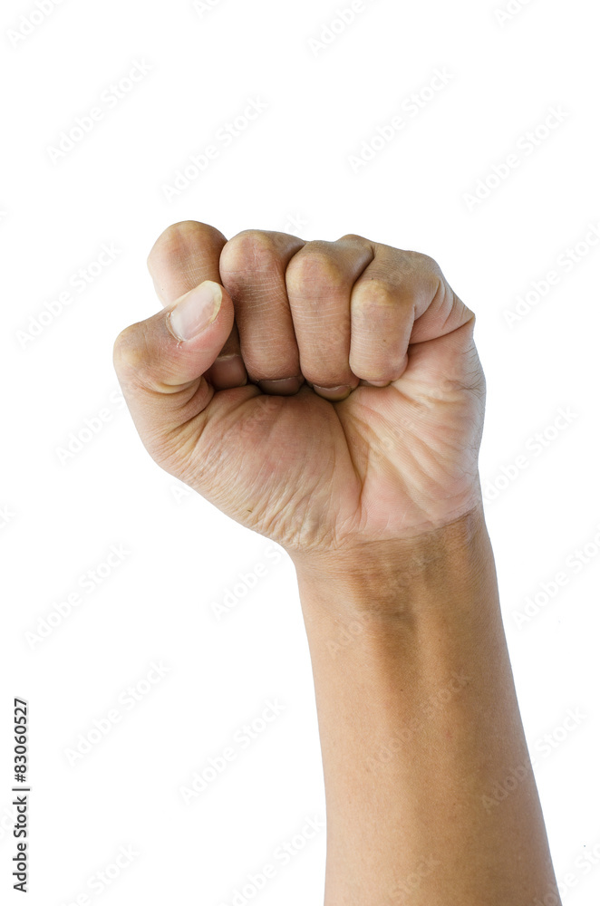 punching fist on white background punching fist on white background