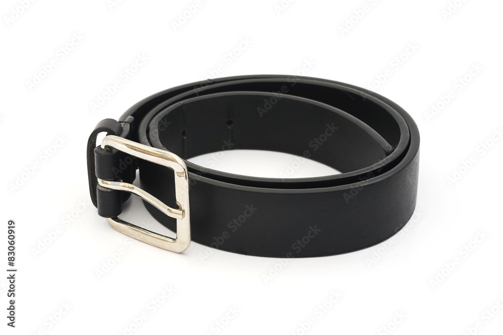 black men leather belt on white background black men leather belt on white background