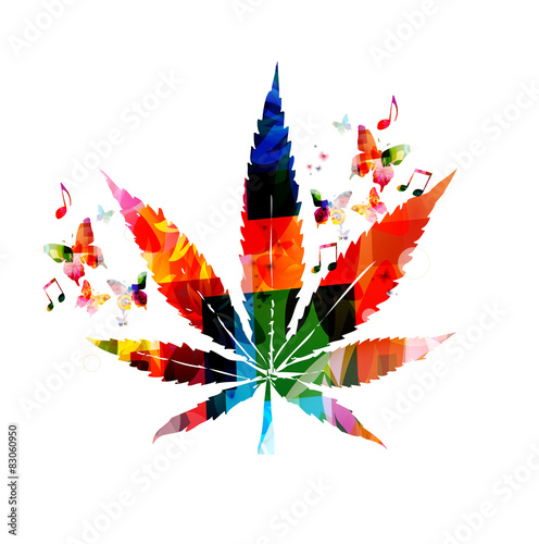 Colorful marijuana design