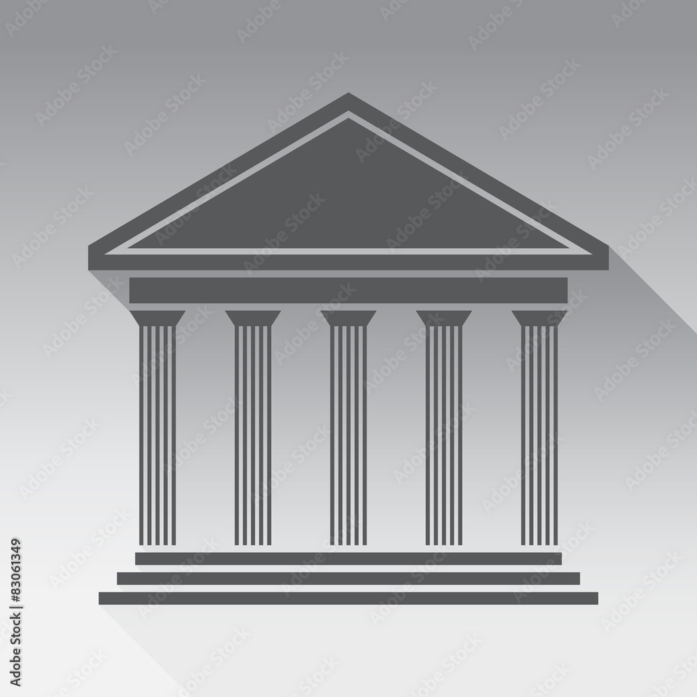 Obraz premium Greek temple front, vector
