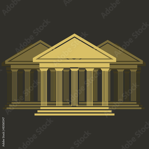 Greek temple front, vector