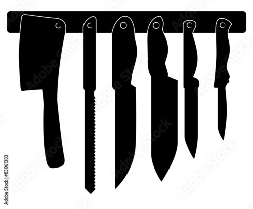 Set of kitchen knifes, vector