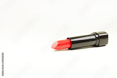 open red lipstick isolated on white