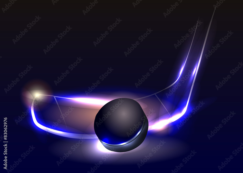 Fototapeta premium Vector hockey background with light effects