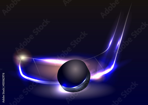 Vector hockey background with light effects