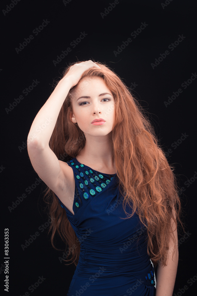 Naklejka premium model with red hair