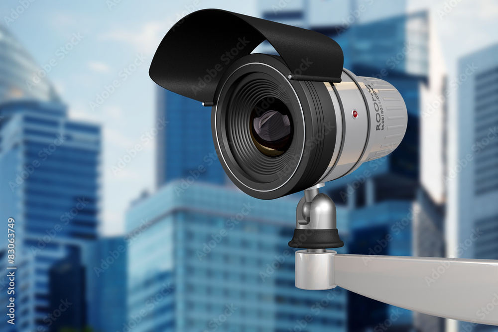  security camera on background of office buildings