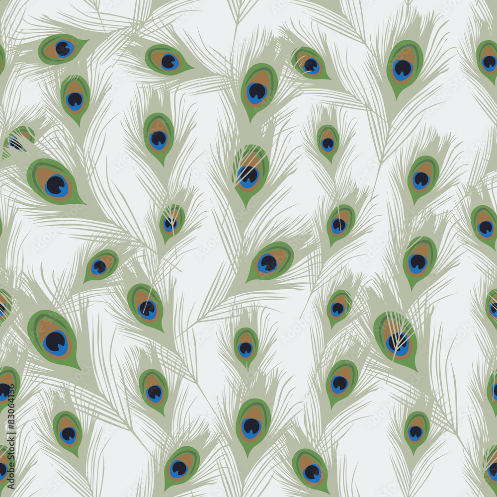 Obraz premium Seamless colorful background made of Peacock feathers