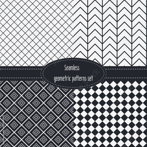 Geometric Seamless Patterns Set. 