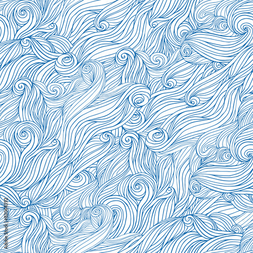 Vector seamless abstract pattern with waves
