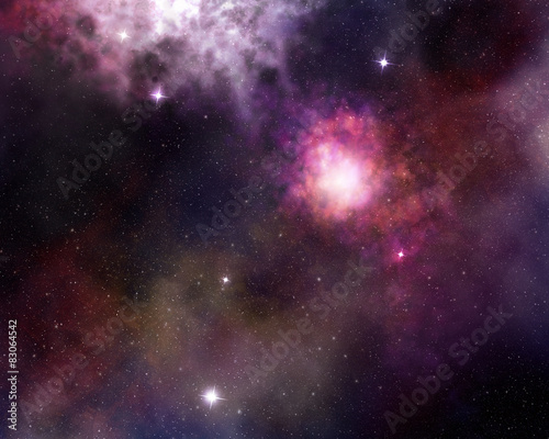 nebula and cosmic dust in starry sky © Paulista