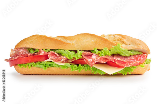 sandwich with salami and cheese