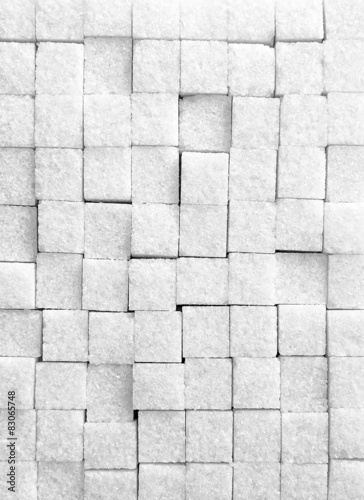 Sugar cubes background, black and white.
