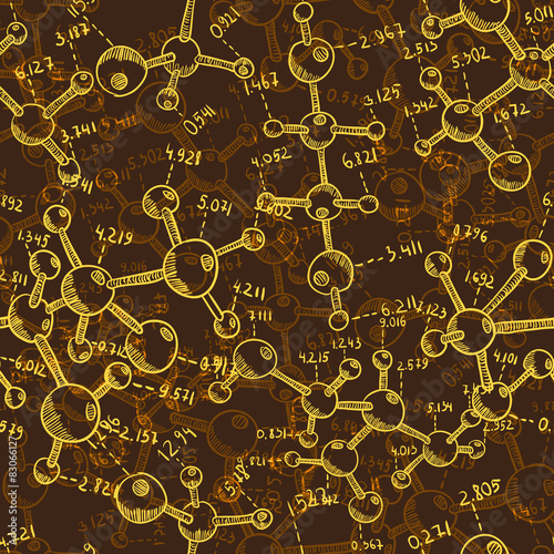 Science laboratory seamless pattern. Vintage vector background