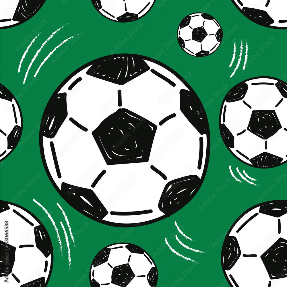 Naklejka premium soccer ball seamless pattern