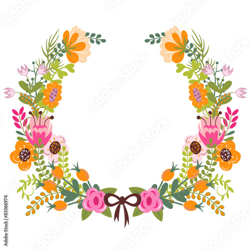 Flower frame with bow