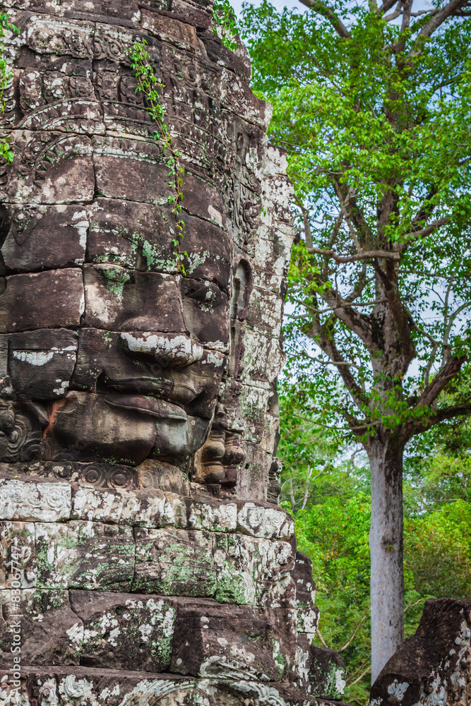 Faces of Bayon temple in Angkor Thom, Siemreap, Cambodia. Faces of Bayon temple in Angkor Thom, Siemreap, Cambodia.
