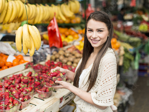 Young woman on the market