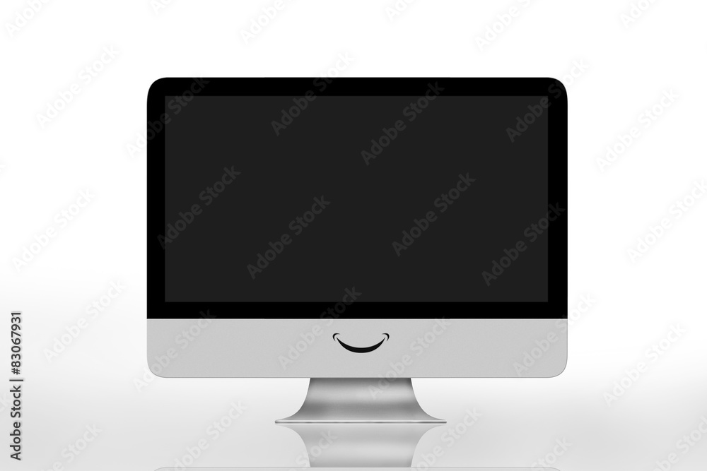Illustration of a modern computer that smiles Illustration of a modern computer that smiles