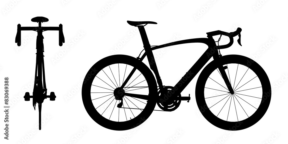Obraz premium Road racing bike silhouette 2in1 A