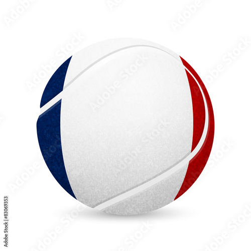 Tennis balls with French flag isolated on white.