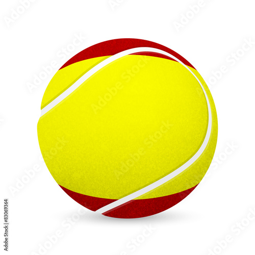 Tennis balls with Spanish flag isolated on white.
