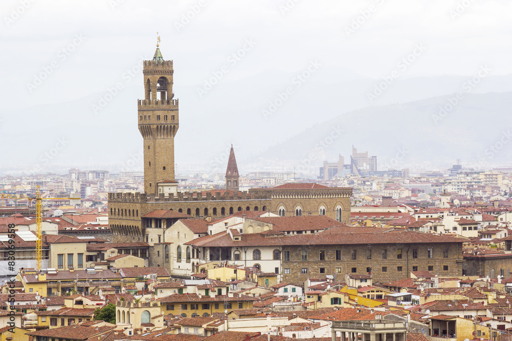 View of Florence with Palazzo del Bargello,Tuscany, Italy
