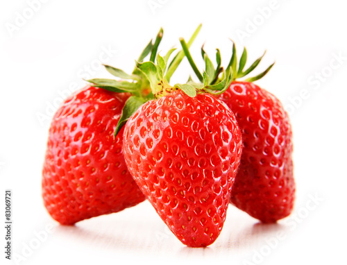Wallpaper Mural Fresh organic strawberries isolated on white background Torontodigital.ca
