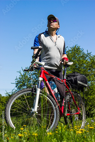 Cyclist Riding the Bike
