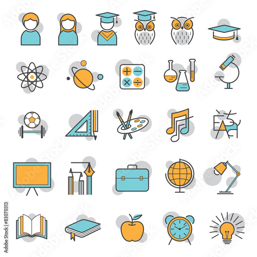 Education Line Icons Set