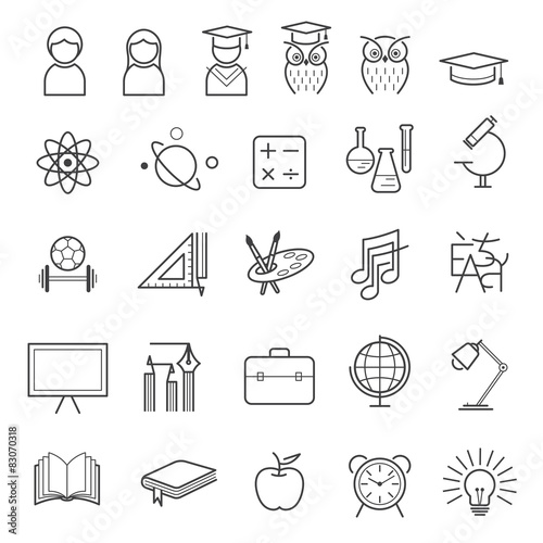 Education Line Icons Set