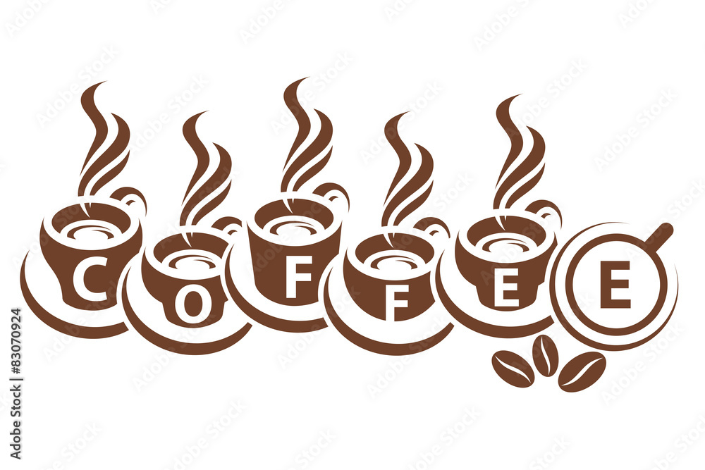 design of monochrome coffee cups