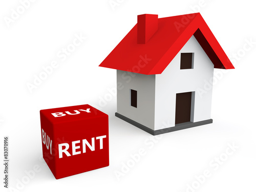 3d render of house buy or rent