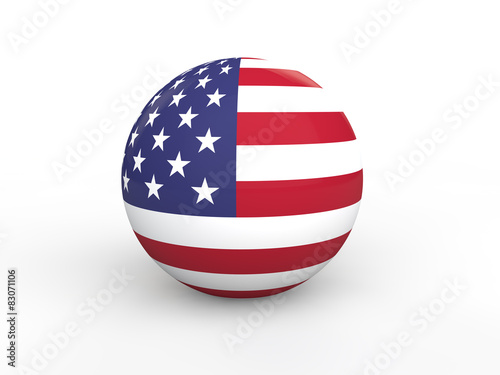 3d sphere with american flag