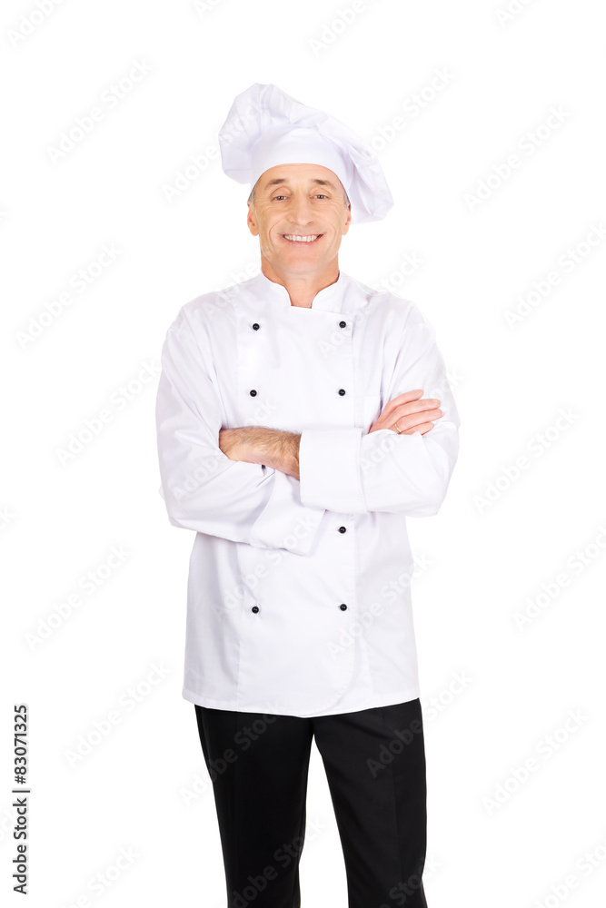 Professional chef in white uniform and hat Professional chef in white uniform and hat