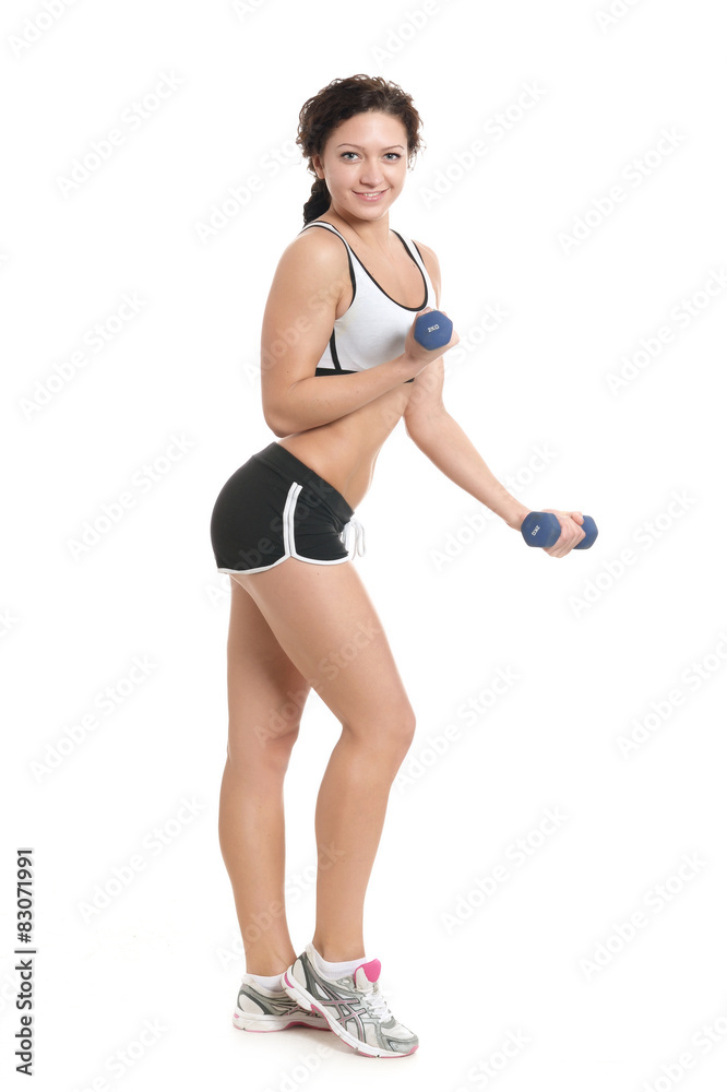 sport woman with dumbbells sport woman with dumbbells